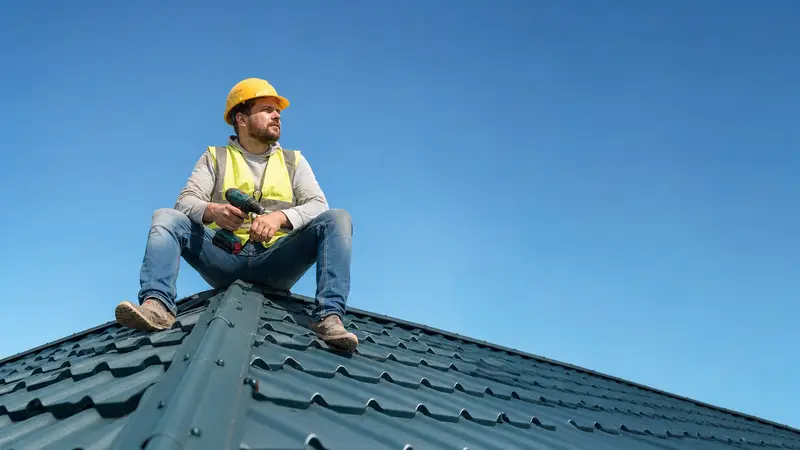 Crew at work on a 50-year workmanship warranty job
