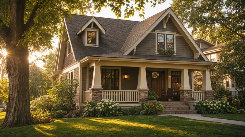 Technician inspecting a home exterior