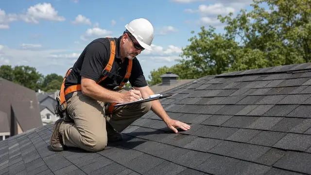 Roofer carrying a ladder to a job
