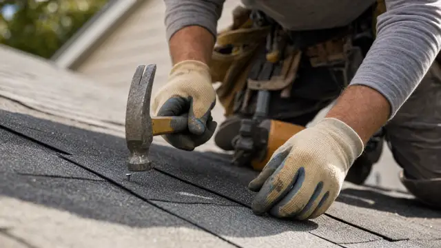 Detail work on a shingle roof